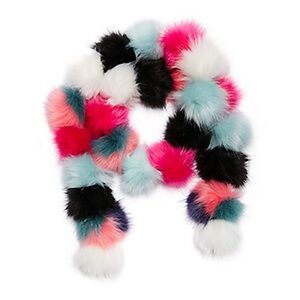 Betsey Johnson Pommy Dearest Faux Fur Muffler Scarf